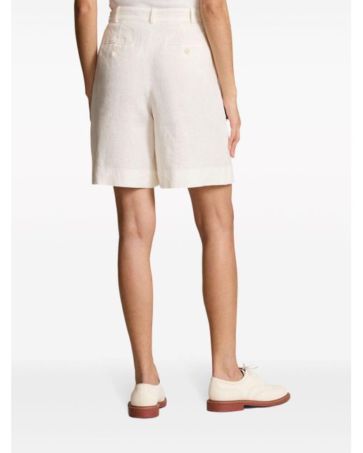 Polo Ralph Lauren White Linen-blend Shorts