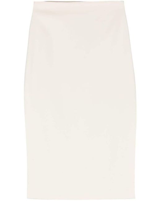 Sportmax White Asymmetric Crepe Skirt