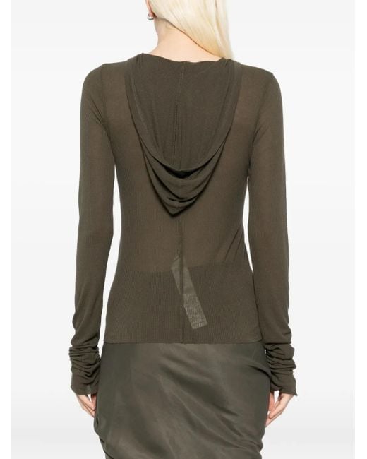 Rick Owens Gebreide Hoodie in het Green