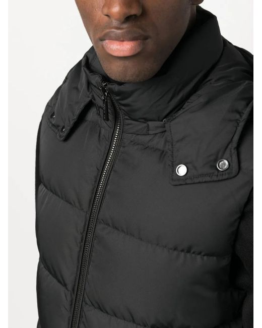 Moorer Black High-Neck Padded Gilet for men