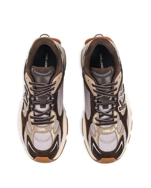Karl Lagerfeld Brown Side-Logo Sneakers for men