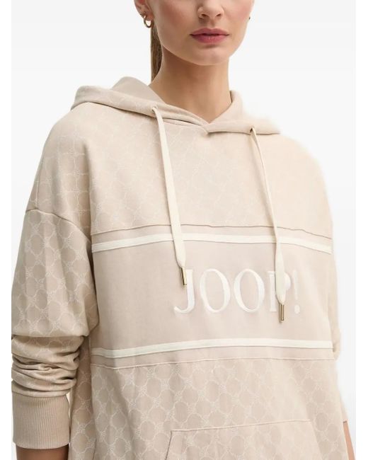 Joop! Natural Monogram-Pattern Hoodie