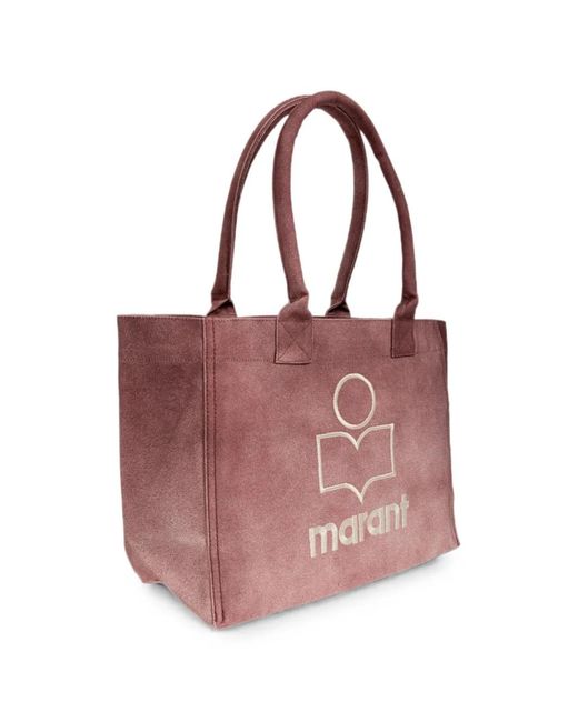 Isabel Marant Purple Small Yenky Logo-Embroidered Tote Bag