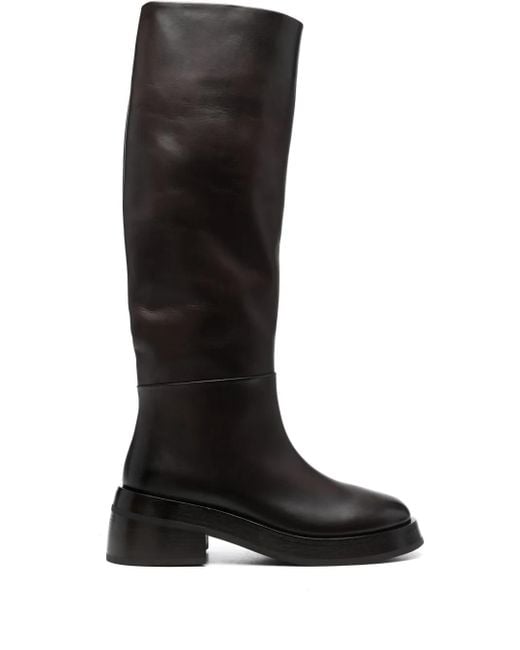 Marsèll Black 60Mm Fondello Leather Knee-High Boots