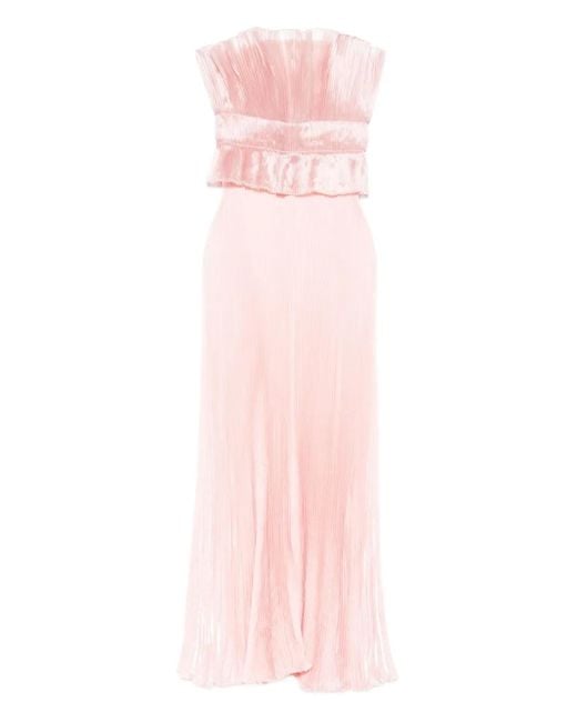 L'idée Pink Gerüschtes Abendkleid mit Falten