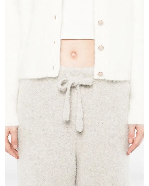 James Perse White Bouclé Drawstring Track Pants