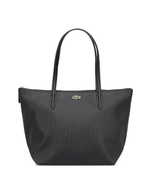 Lacoste Black Small Zip Tote Bag