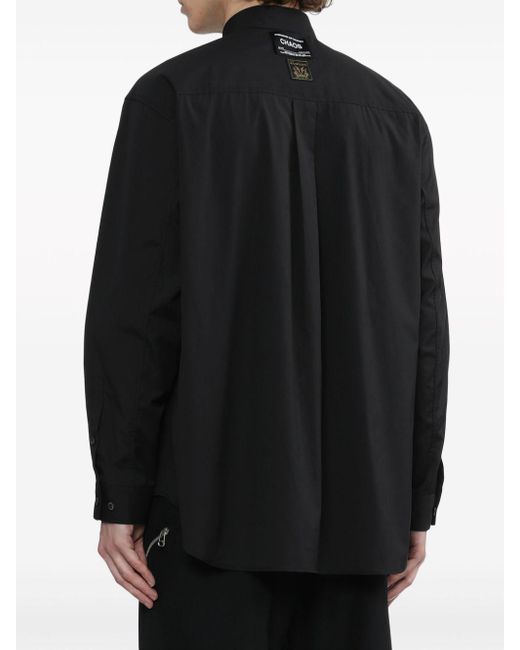 Undercover Overhemd Met Logopatch Van Katoenblend in het Black voor heren