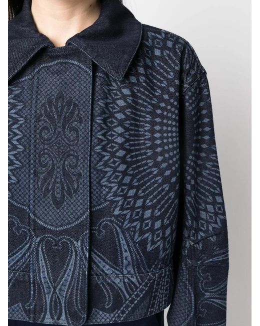 Alberta Ferretti Blue Denim Cropped Jacket