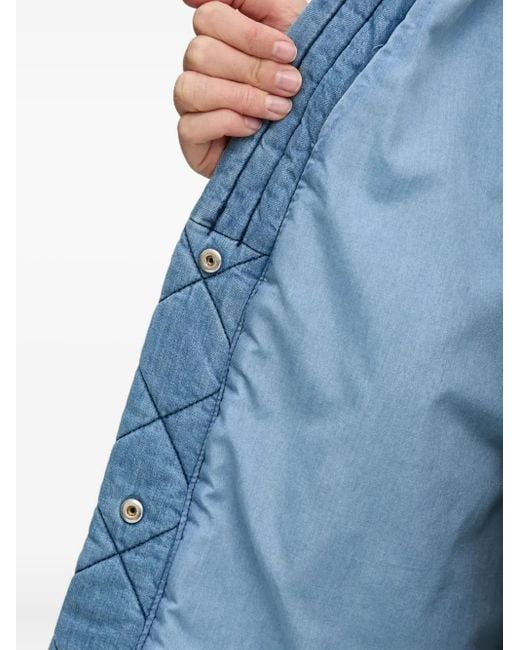 Munthe Blue Quilted Belted Denim Jacket