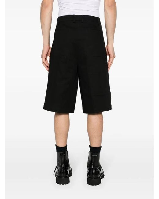 Neil Barrett Black Mid-Rise Cotton Chino Shorts for men
