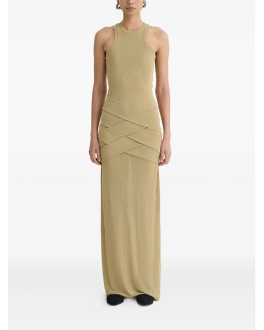 Nanushka Natural Arisa Layered Maxi Dress