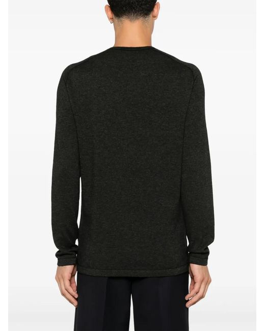 Transit Black Mélange-Effect Sweater for men