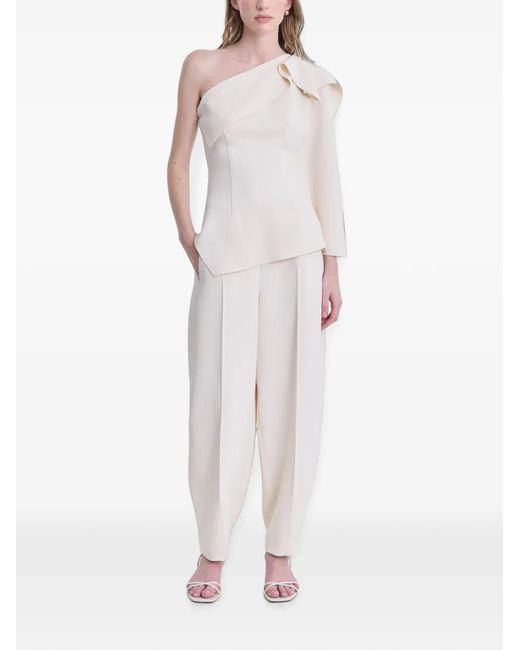 FFORME White Yvette Pleated Trousers