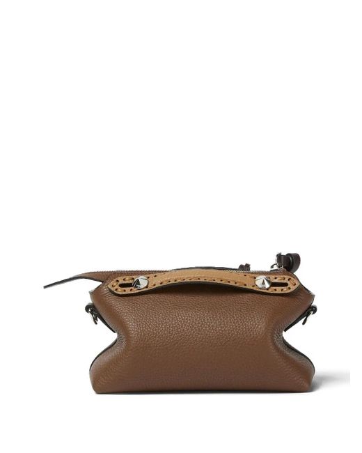 Fendi Brown Mini By The Way Selleria Leather Handbag