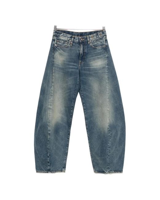 R13 Blue Janine Wide-Leg Jeans