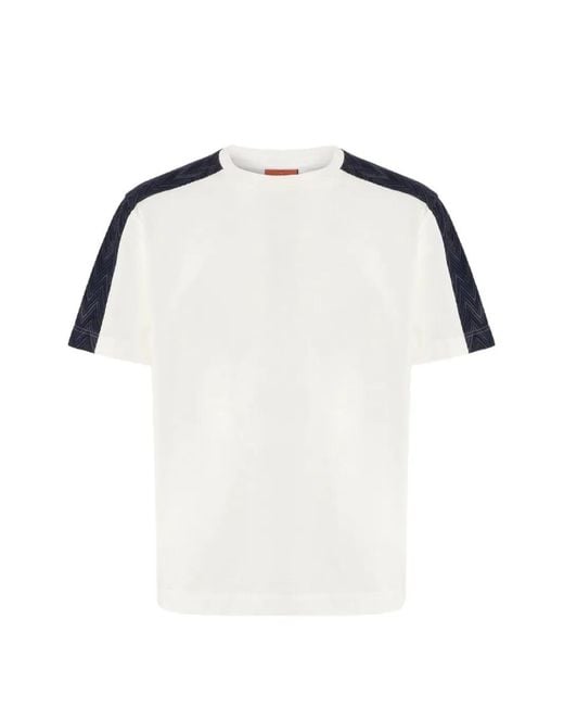 Missoni White Zigzag-Panel T-Shirt for men