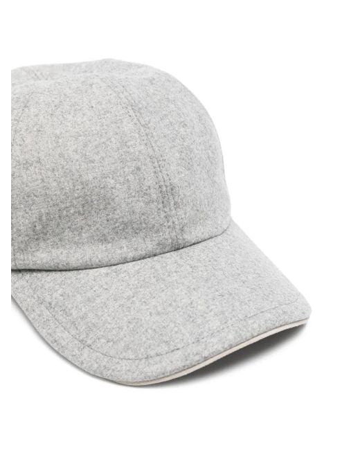 Eleventy White Curved-Peak Wool Baseball Cap for men