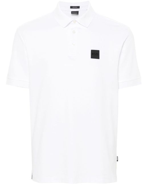 Boss White Appliqué-logo Polo Shirt for men