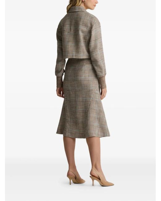 St. John Natural Campbell Prince Of Wales Check Zip-Front Jacket