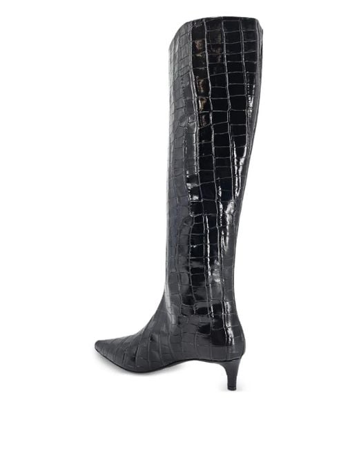 Madison Maison Black 45Mm Croc-Effect Pointy-Toe Boots