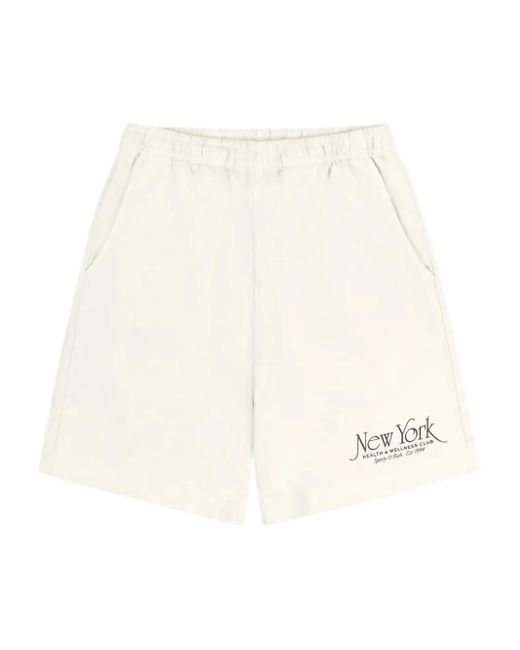 Sporty & Rich Natural Logo Elasticated Waistband Shorts