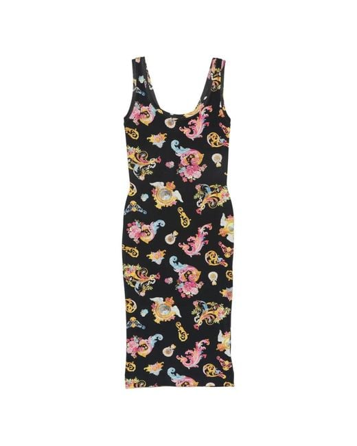 Versace Jeans Couture White Baroque-Print Sleeveless Midi Dress