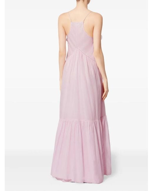 Isabel Marant Vasma Maxi-Jurk Met Ruches in het Pink