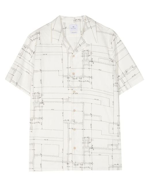 PS by Paul Smith White Graphic-print Organic Cotton Shirt for men