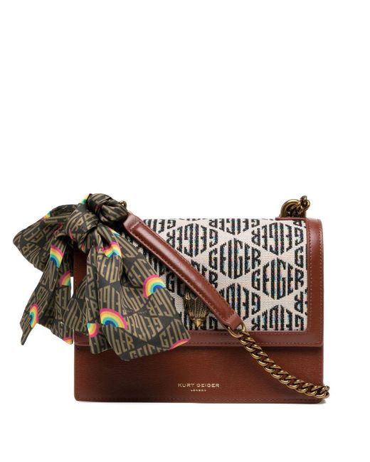 Kurt Geiger Leather Monogram Shoreditch Bag in Brown Lyst