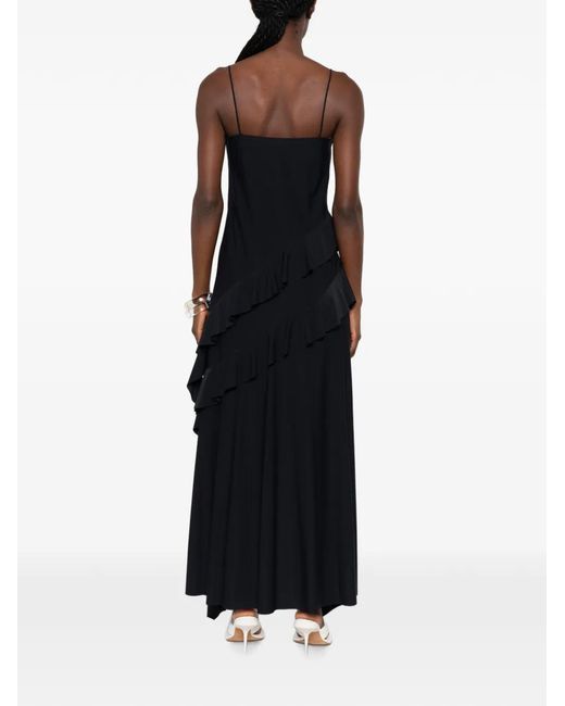 Love Moschino Black Ruffled Asymmetric Dress