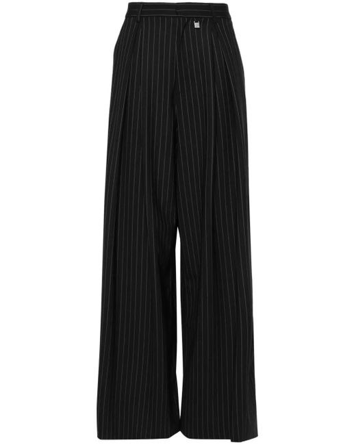 GIUSEPPE DI MORABITO Black Pinstriped Flared Trousers