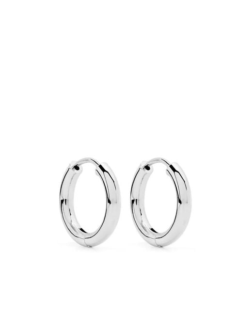 Adina Reyter White 25Mm Tube Hoop Earrings
