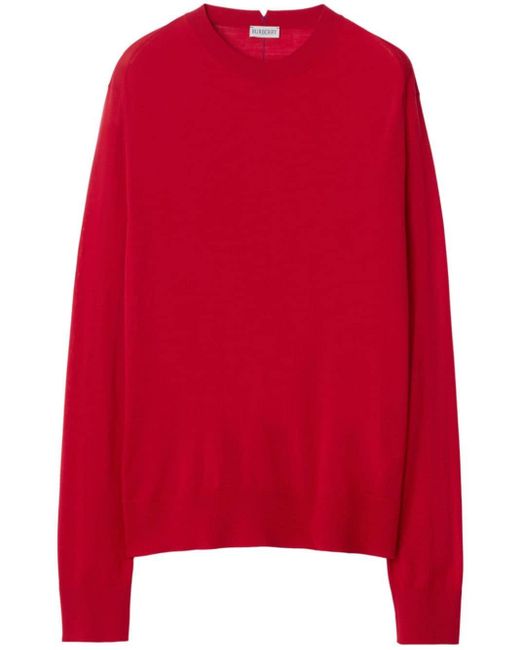 Burberry Red Pullover mit tiefen Schultern