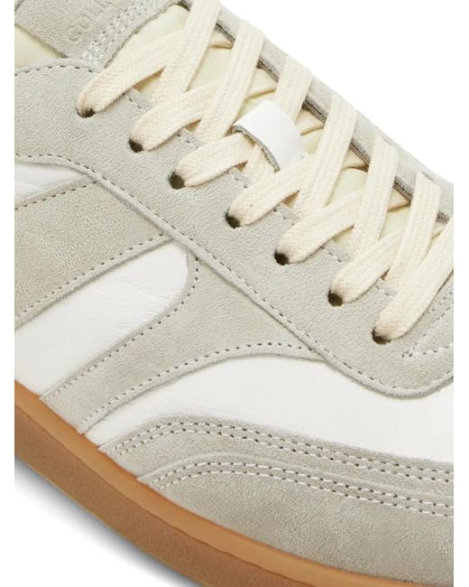 Collegium White Stripe Panelled Sneakers for men