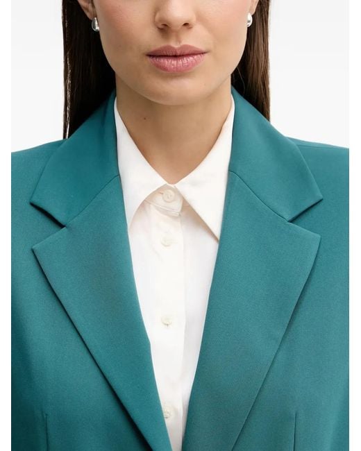 Sisley Green Single-Breasted Flap-Pocket Blazer