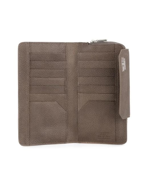 As2ov Brown Shrink Long Wallet for men