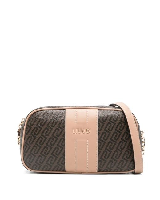 Liu Jo Brown Medium Crossbody Bag With Monogram