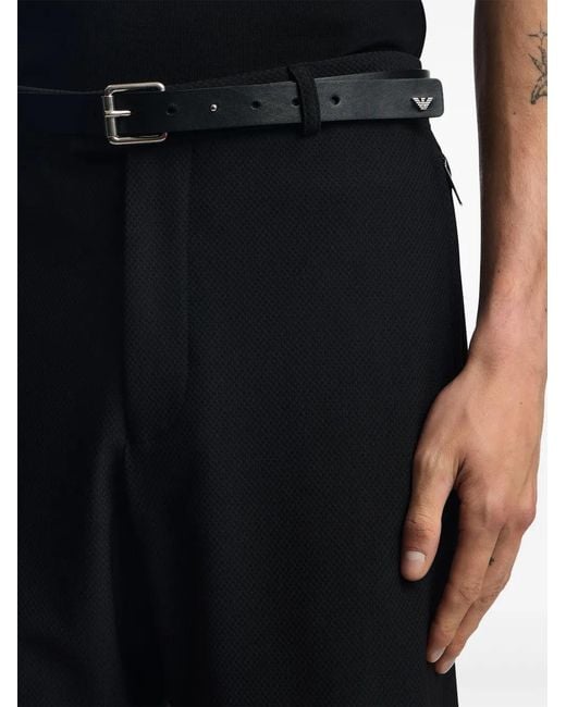 Emporio Armani Black Zip-Pocket Trousers for men