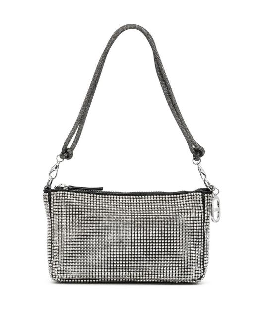 Twinset Gray Crystal Embellished Shoulder Bag