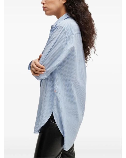 Chemise À Rayures Boss en coloris Blue