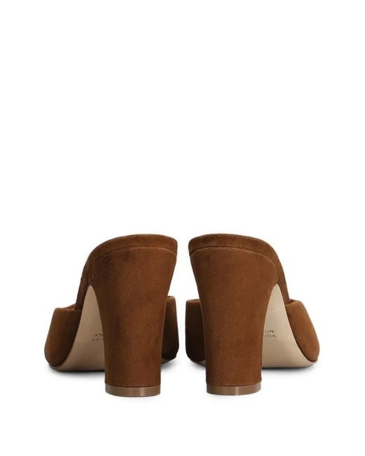 Julie Dee Brown Open-Toe Suede Mules