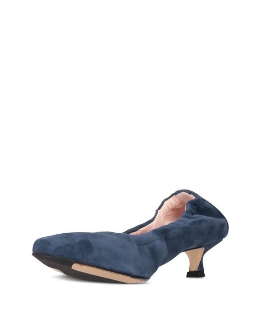 LA ROSE Blue Pointed-Toe Elasticated Pumps
