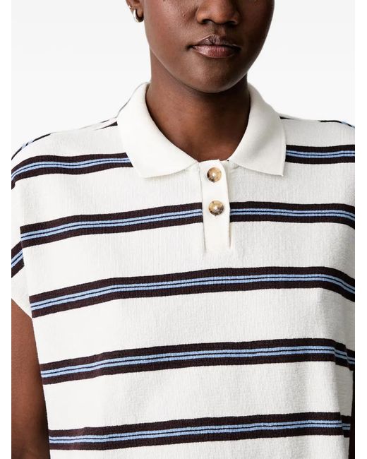 Marc O' Polo Blue Striped Short-Sleeve Polo Shirt