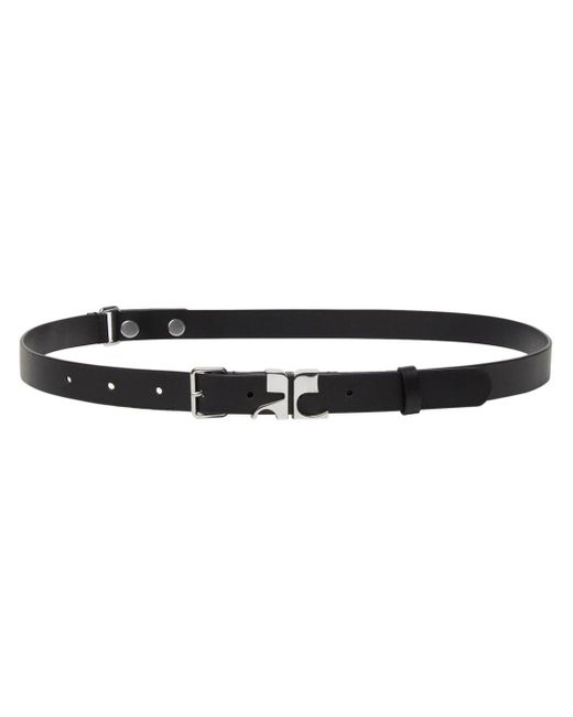 Courreges Black Logo-buckle Leather Belt for men