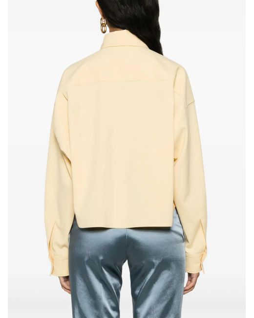 Fabiana Filippi Natural Buttoned Cropped Shirt