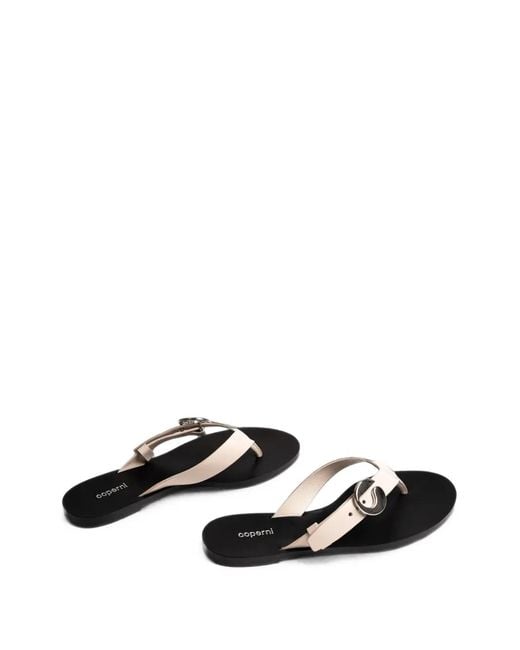 Coperni White Belt Flip Flops