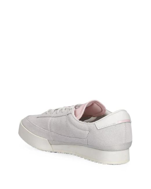 Lacoste White Aura Logo-Plaque Suede Sneakers