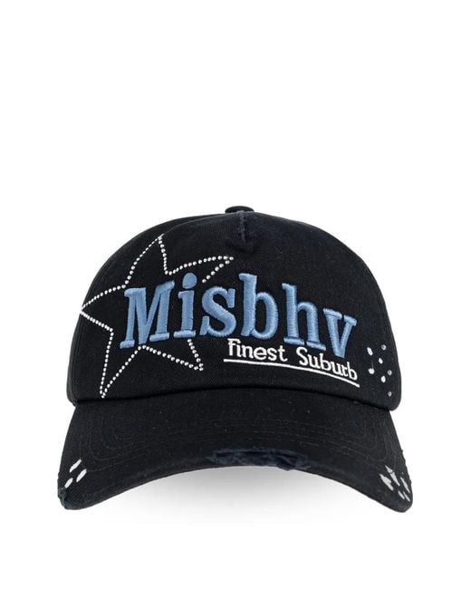 M I S B H V Black Casquette À Effet Usé for men