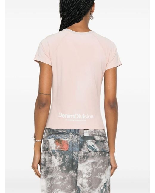 T-shirt T-Vincie con strass di DIESEL in Pink